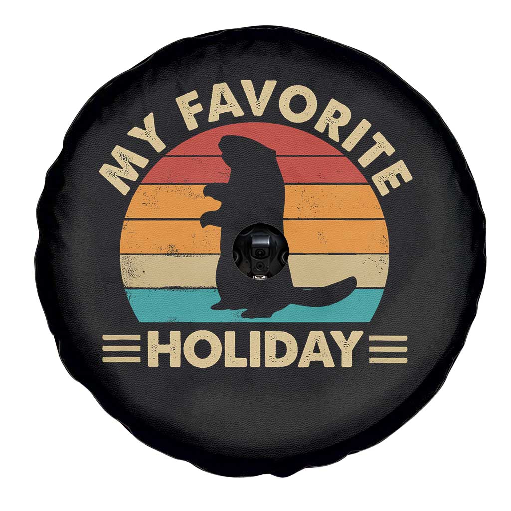 Groundhog Day Spare Tire Cover My Favorite Holiday Retro Woodchuck TS10 Print Your Wear