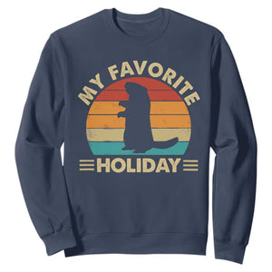 Groundhog Day Sweatshirt My Favorite Holiday Retro Woodchuck TS10 Navy Print Your Wear