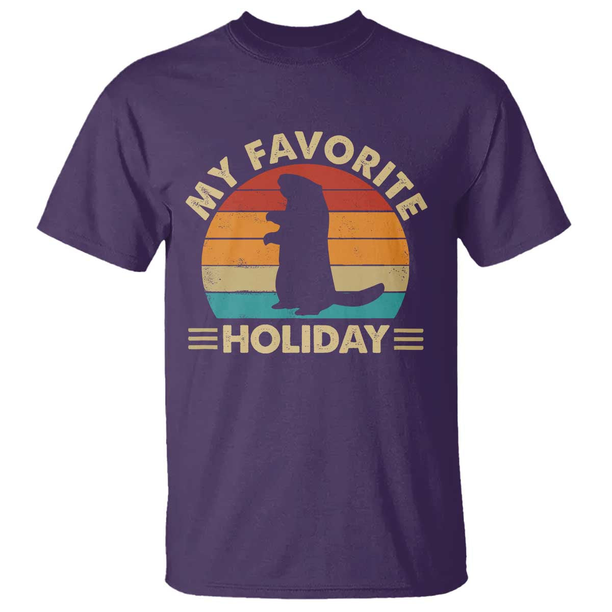 Groundhog Day T Shirt My Favorite Holiday Retro Woodchuck TS10 Purple Print Your Wear