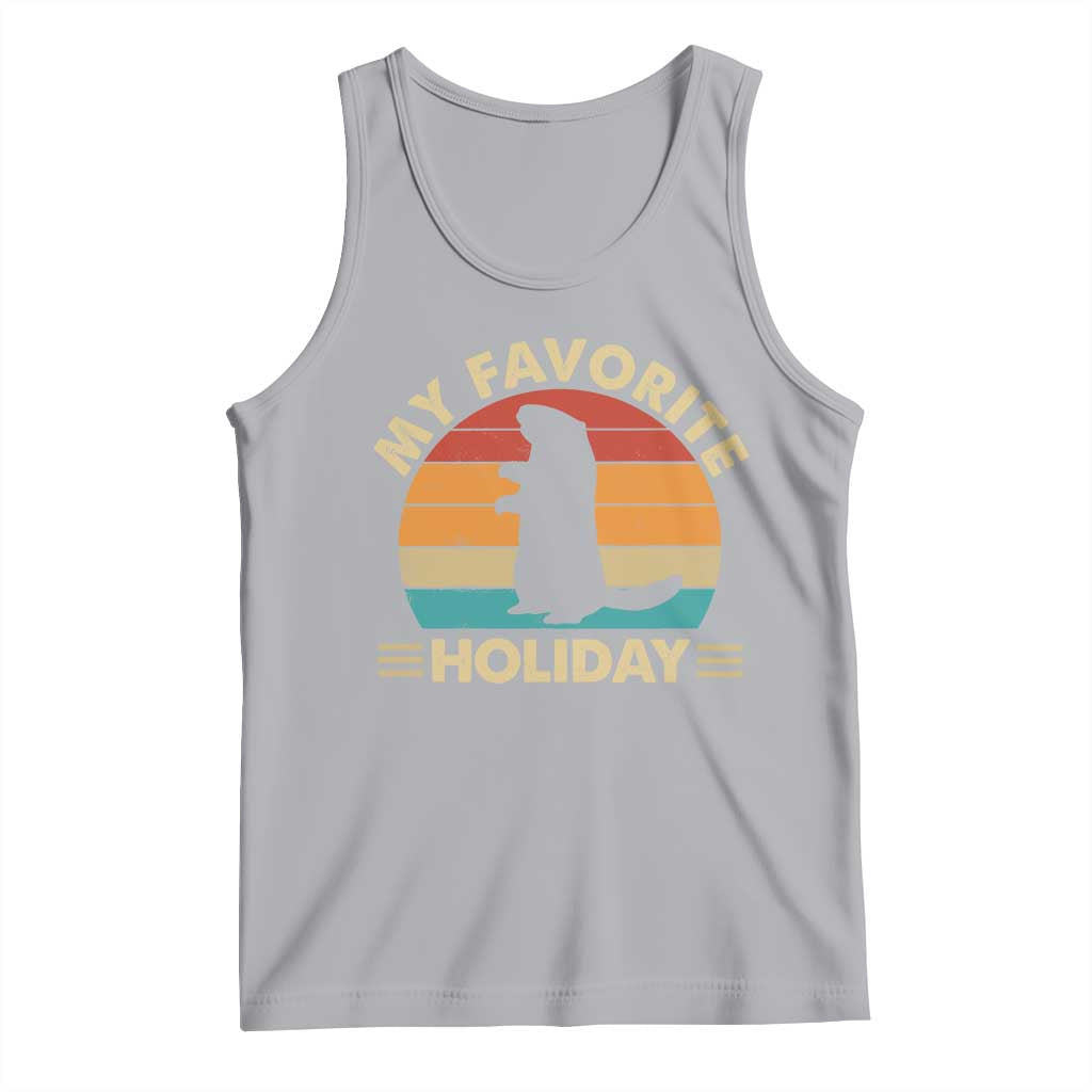 Groundhog Day Tank Top My Favorite Holiday Retro Woodchuck TS10 Athletic Heather Print Your Wear