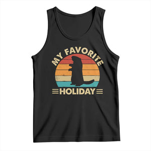 Groundhog Day Tank Top My Favorite Holiday Retro Woodchuck TS10 Black Print Your Wear