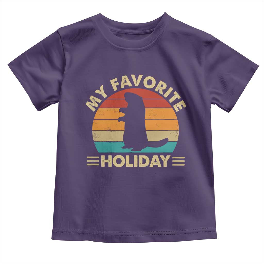 Groundhog Day Toddler T Shirt My Favorite Holiday Retro Woodchuck TS10 Purple Print Your Wear