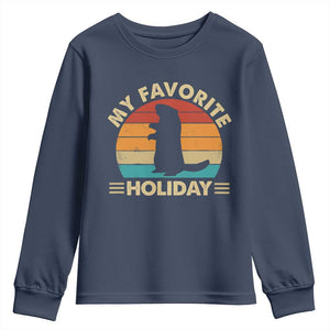 Groundhog Day Youth Sweatshirt My Favorite Holiday Retro Woodchuck TS10 Navy Print Your Wear