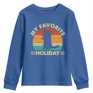 Groundhog Day Youth Sweatshirt My Favorite Holiday Retro Woodchuck TS10 Royal Blue Print Your Wear