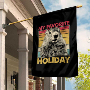 Groundhog Day Garden Flag Retro My Favorite Holiday Retro Woodchuck TS10 Print Your Wear