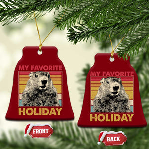 Groundhog Day Ceramic Ornament Retro My Favorite Holiday Retro Woodchuck TS10 Print Your Wear