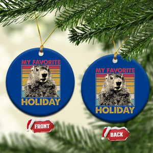 Groundhog Day Ceramic Ornament Retro My Favorite Holiday Retro Woodchuck TS10 1pc Blue Print Your Wear