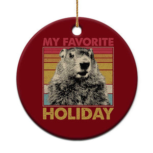Groundhog Day Ceramic Ornament Retro My Favorite Holiday Retro Woodchuck TS10 1pc Red Print Your Wear