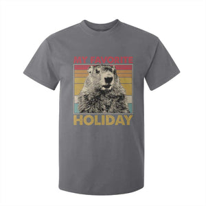 Groundhog Day T Shirt For Kid Retro My Favorite Holiday Retro Woodchuck TS10 Charcoal Print Your Wear