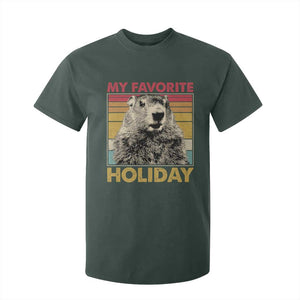 Groundhog Day T Shirt For Kid Retro My Favorite Holiday Retro Woodchuck TS10 Dark Forest Green Print Your Wear