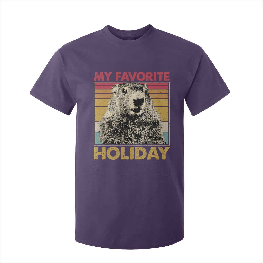 Groundhog Day T Shirt For Kid Retro My Favorite Holiday Retro Woodchuck TS10 Purple Print Your Wear