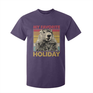 Groundhog Day T Shirt For Kid Retro My Favorite Holiday Retro Woodchuck TS10 Purple Print Your Wear