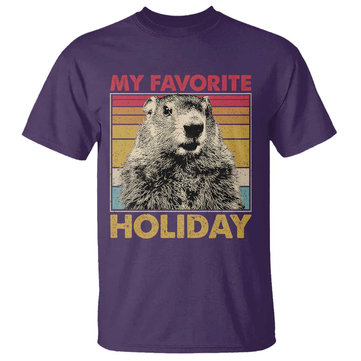 Groundhog Day T Shirt Retro My Favorite Holiday Retro Woodchuck TS10 Purple Print Your Wear