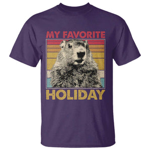Groundhog Day T Shirt Retro My Favorite Holiday Retro Woodchuck TS10 Purple Print Your Wear
