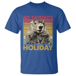 Groundhog Day T Shirt Retro My Favorite Holiday Retro Woodchuck TS10 Royal Blue Print Your Wear