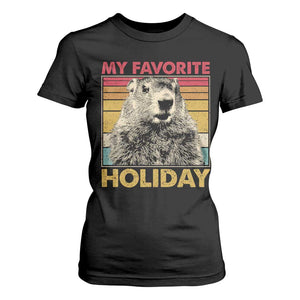 Groundhog Day T Shirt For Women Retro My Favorite Holiday Retro Woodchuck TS10 Black Print Your Wear