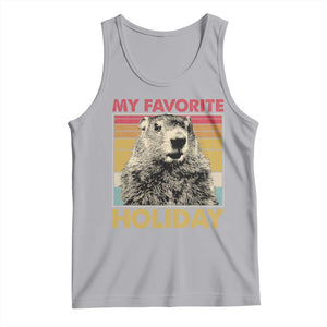 Groundhog Day Tank Top Retro My Favorite Holiday Retro Woodchuck TS10 Athletic Heather Print Your Wear