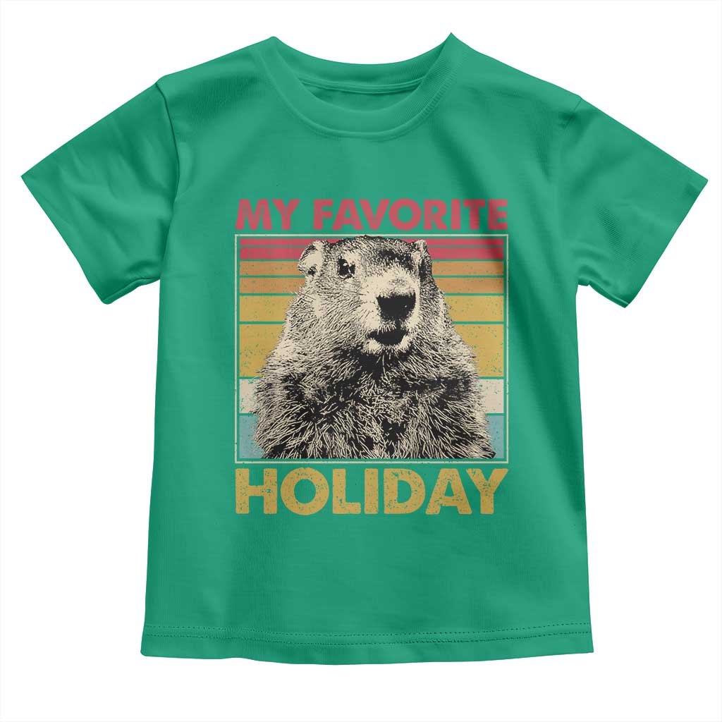 Groundhog Day Toddler T Shirt Retro My Favorite Holiday Retro Woodchuck TS10 Irish Green Print Your Wear