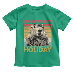 Groundhog Day Toddler T Shirt Retro My Favorite Holiday Retro Woodchuck TS10 Irish Green Print Your Wear