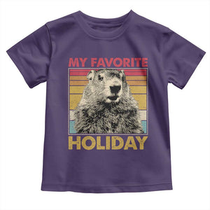 Groundhog Day Toddler T Shirt Retro My Favorite Holiday Retro Woodchuck TS10 Purple Print Your Wear
