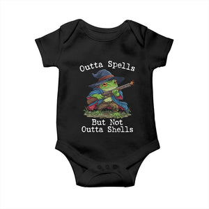 Wizard Frog Meme Baby Onesie Outta Spells But Not Outta Shells TS10 Black Print Your Wear