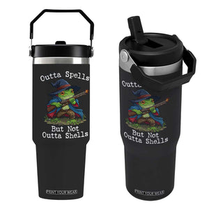 Wizard Frog Meme Flip Straw Tumbler Outta Spells But Not Outta Shells TS10 One Size: 30 oz Black Print Your Wear