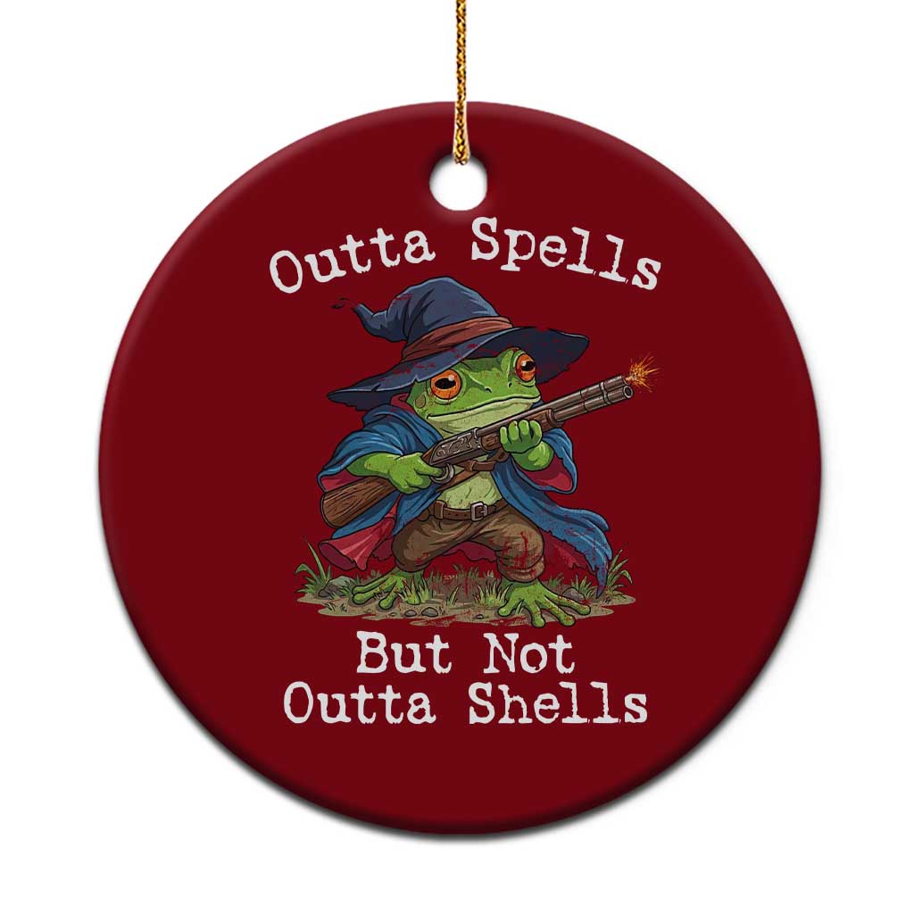 Wizard Frog Meme Ceramic Ornament Outta Spells But Not Outta Shells TS10 1pc Red Print Your Wear