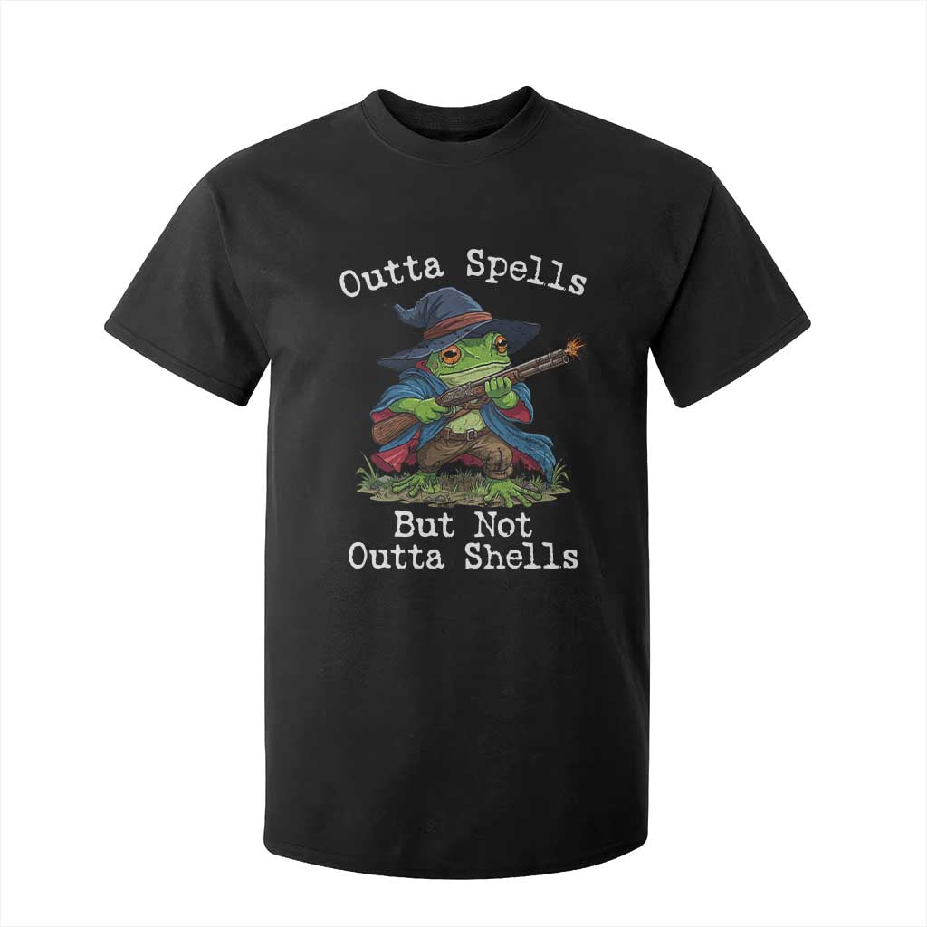 Wizard Frog Meme T Shirt For Kid Outta Spells But Not Outta Shells TS10 Black Print Your Wear