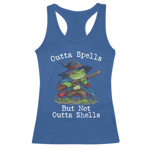 Wizard Frog Meme Racerback Tank Top Outta Spells But Not Outta Shells TS10 Royal Blue Print Your Wear