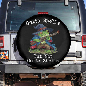 Wizard Frog Meme Spare Tire Cover Outta Spells But Not Outta Shells TS10 No hole Black Print Your Wear