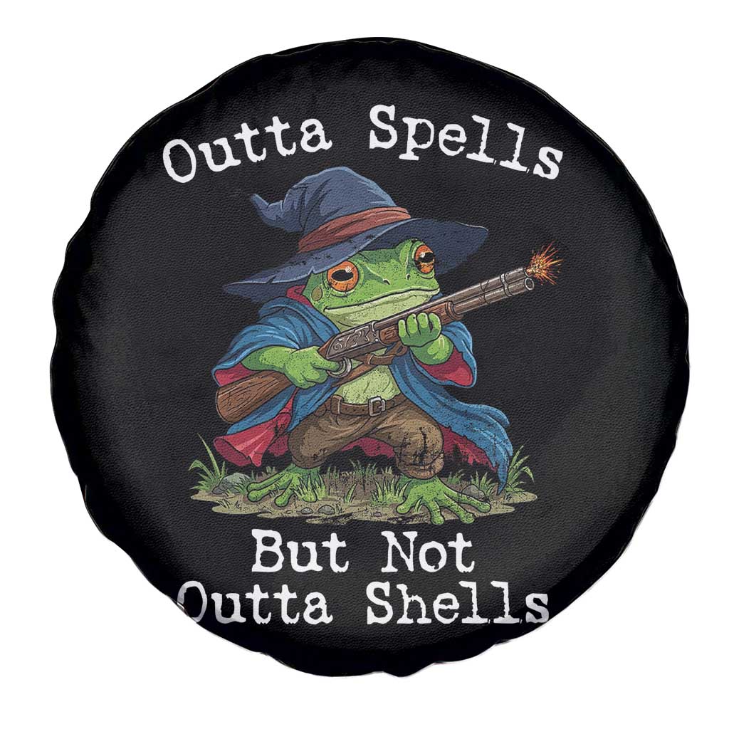 Wizard Frog Meme Spare Tire Cover Outta Spells But Not Outta Shells TS10 Print Your Wear