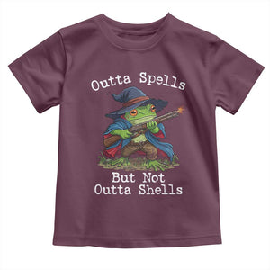 Wizard Frog Meme Toddler T Shirt Outta Spells But Not Outta Shells TS10 Maroon Print Your Wear