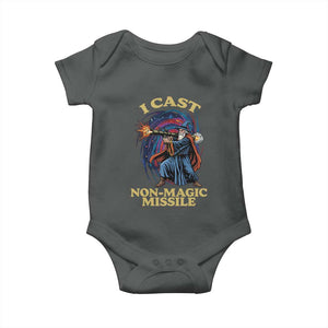 I Cast Non-Magic Missile Funny Wizard Parody Meme Baby Onesie TS10 Dark Heather Print Your Wear