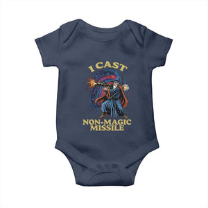 I Cast Non-Magic Missile Funny Wizard Parody Meme Baby Onesie TS10 Navy Print Your Wear