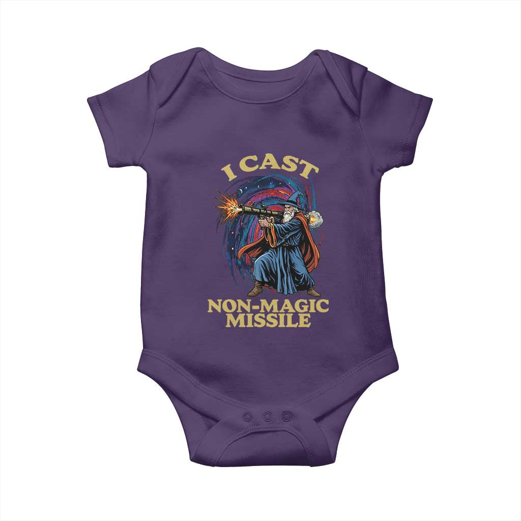I Cast Non-Magic Missile Funny Wizard Parody Meme Baby Onesie TS10 Purple Print Your Wear