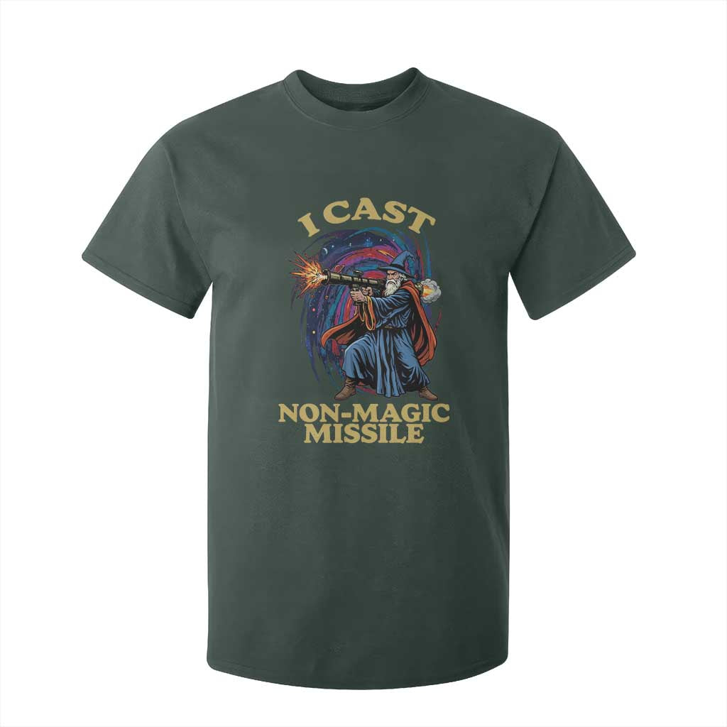 I Cast Non-Magic Missile Funny Wizard Parody Meme T Shirt For Kid TS10 Dark Forest Green Print Your Wear