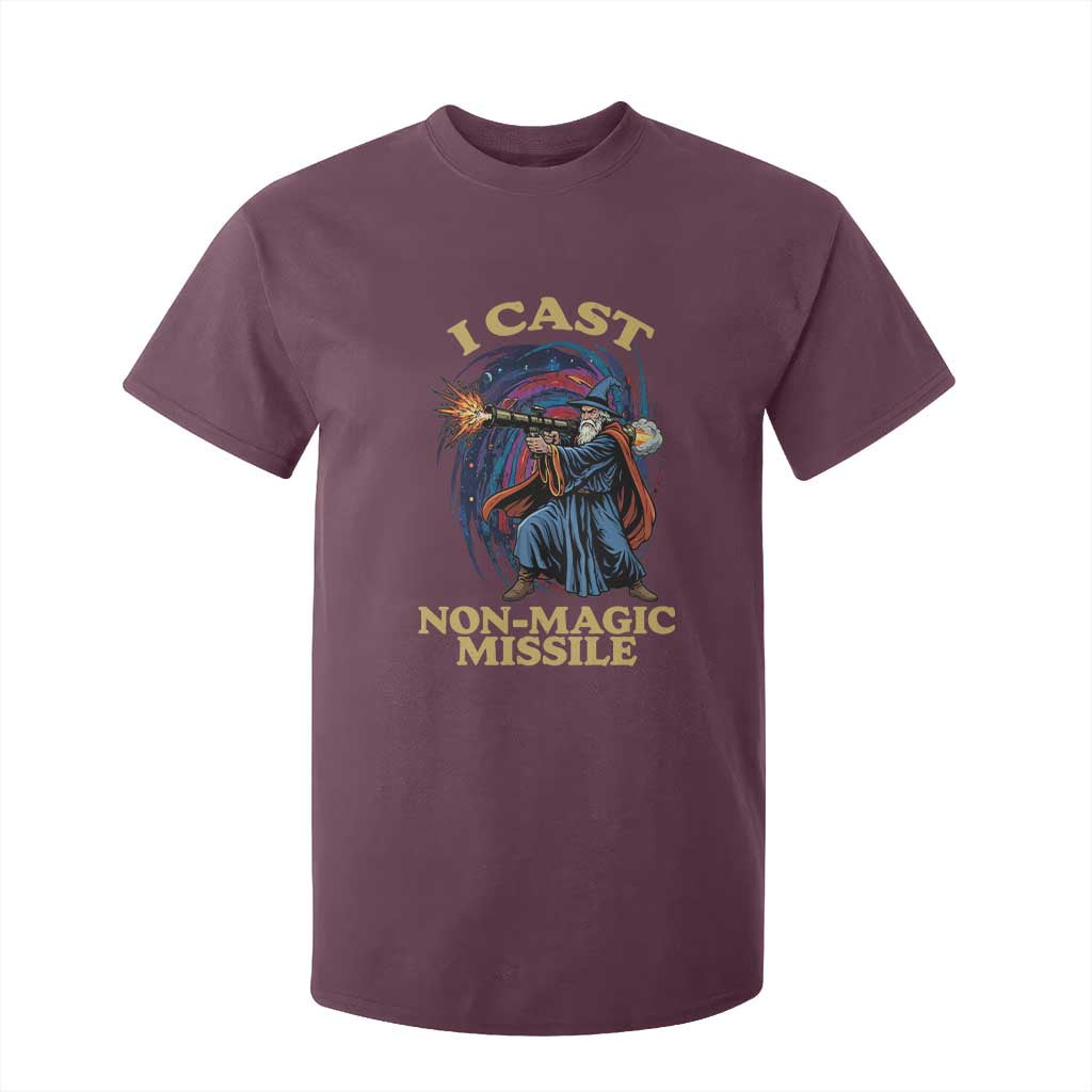 I Cast Non-Magic Missile Funny Wizard Parody Meme T Shirt For Kid TS10 Maroon Print Your Wear