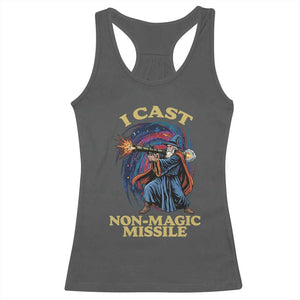 I Cast Non-Magic Missile Funny Wizard Parody Meme Racerback Tank Top TS10 Dark Heather Print Your Wear