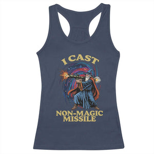 I Cast Non-Magic Missile Funny Wizard Parody Meme Racerback Tank Top TS10 Navy Print Your Wear
