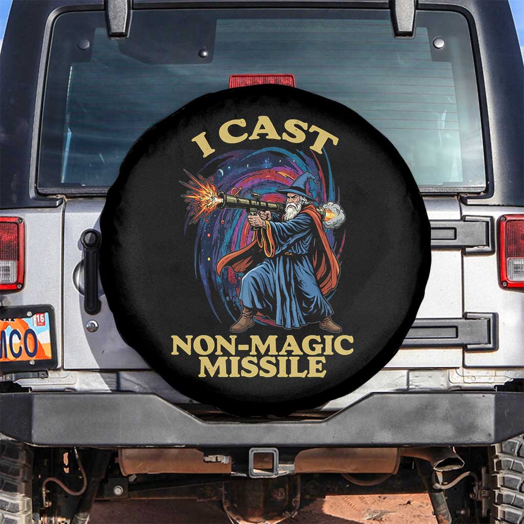 I Cast Non-Magic Missile Funny Wizard Parody Meme Spare Tire Cover TS10 No hole Black Print Your Wear