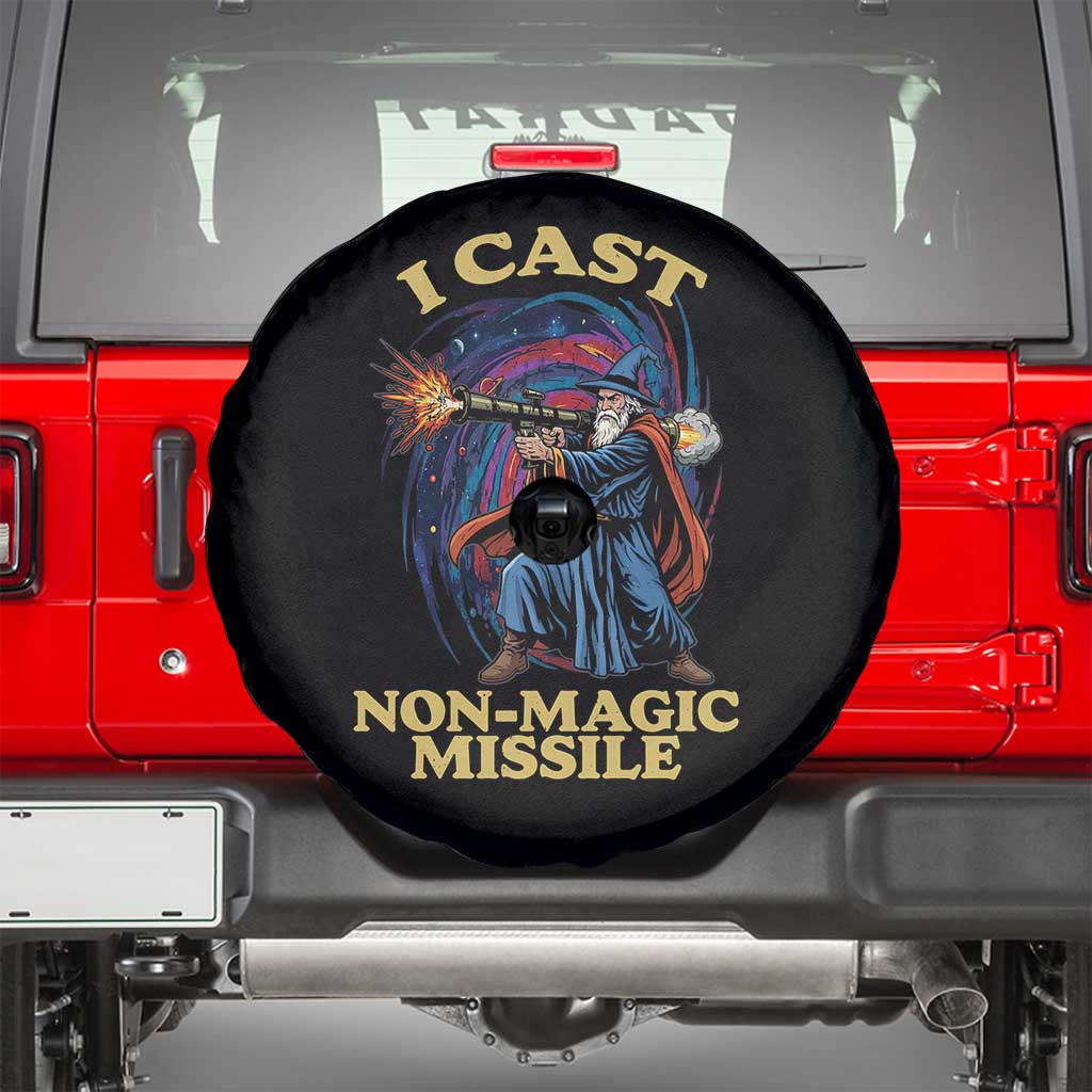I Cast Non-Magic Missile Funny Wizard Parody Meme Spare Tire Cover TS10 Black Print Your Wear