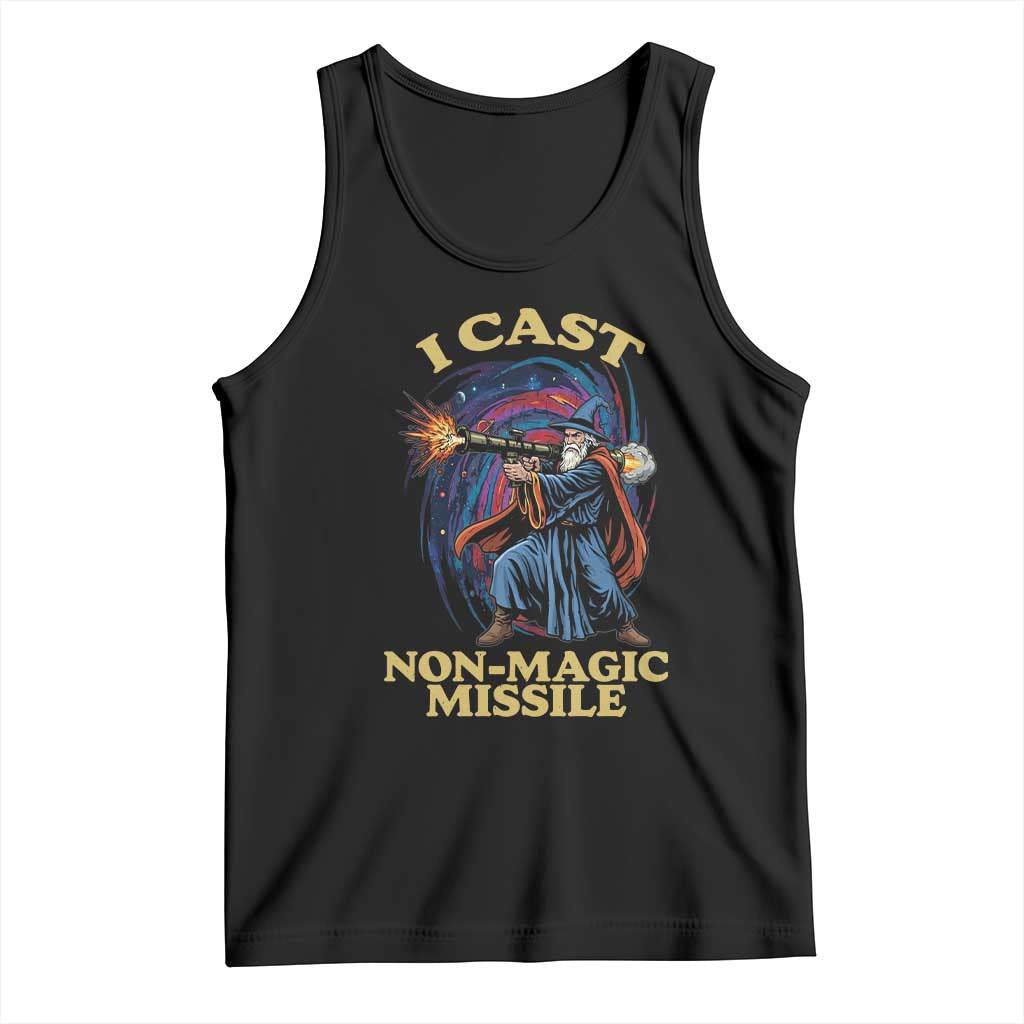 I Cast Non-Magic Missile Funny Wizard Parody Meme Tank Top TS10 Black Print Your Wear