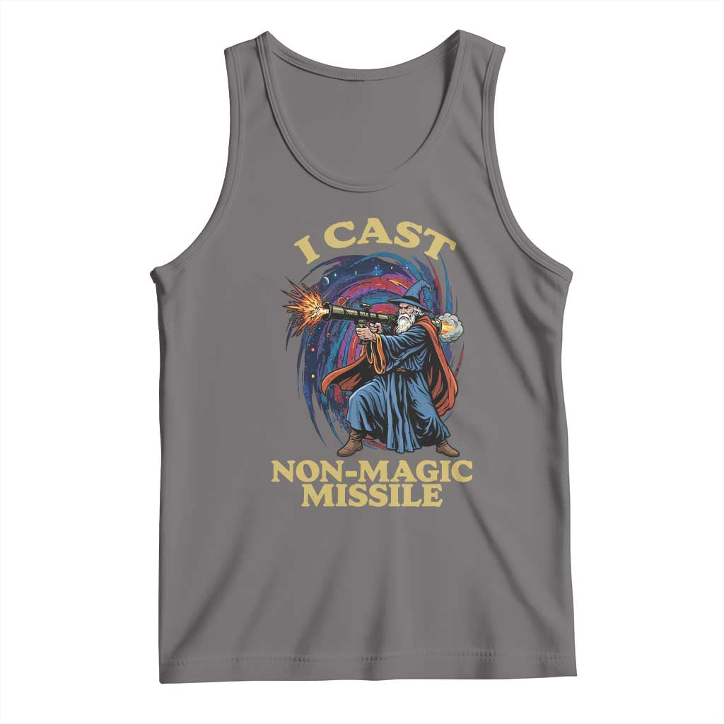 I Cast Non-Magic Missile Funny Wizard Parody Meme Tank Top TS10 Deep Heather Print Your Wear