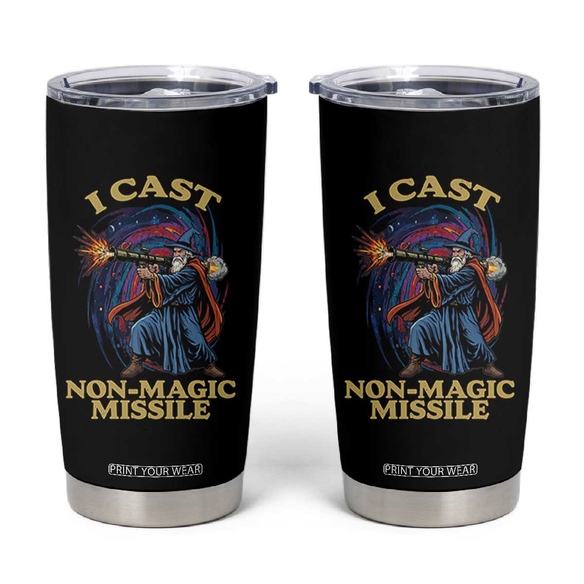 I Cast Non-Magic Missile Funny Wizard Parody Meme Tumbler Cup TS10 Black Print Your Wear