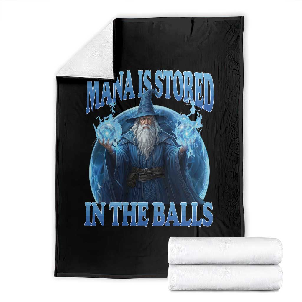 Funny Wizard Throw Blanket Mana is Stored in The Balls Magician Sorcerer Witcher TS10 Black Print Your Wear