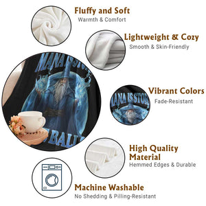 Funny Wizard Throw Blanket Mana is Stored in The Balls Magician Sorcerer Witcher TS10 Print Your Wear