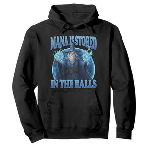 Funny Wizard Hoodie Mana is Stored in The Balls Magician Sorcerer Witcher TS10 Black Print Your Wear