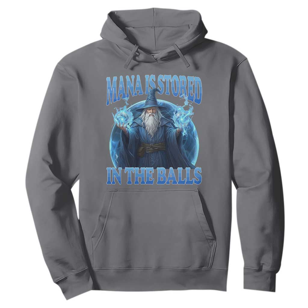 Funny Wizard Hoodie Mana is Stored in The Balls Magician Sorcerer Witcher TS10 Charcoal Print Your Wear