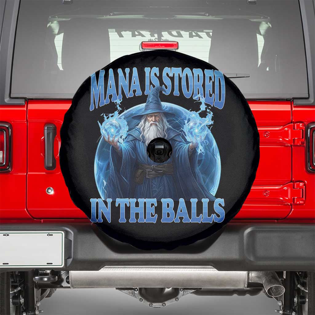Funny Wizard Spare Tire Cover Mana is Stored in The Balls Magician Sorcerer Witcher TS10 Black Print Your Wear