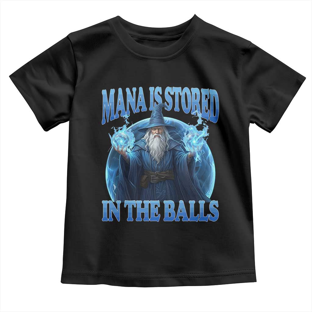 Funny Wizard Toddler T Shirt Mana is Stored in The Balls Magician Sorcerer Witcher TS10 Black Print Your Wear
